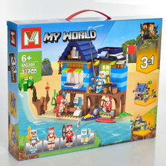 Конструктор «My World» MG299 Minecraft 377 деталей рыболовный домик
