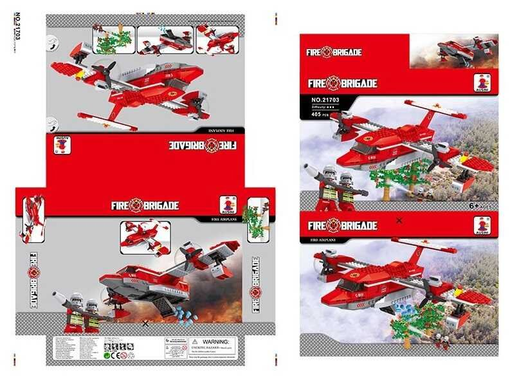 Конструктор AUSINI 21703 “Пожарный самолет” 405 деталей в коробке 38*6*28см