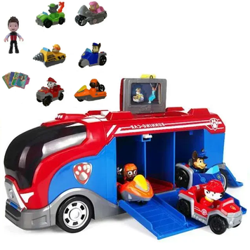 Дитяча вантажівка автобус "Щенячий патруль" Paw patrol патрульовоз трейлер та 6 цуценят фото
